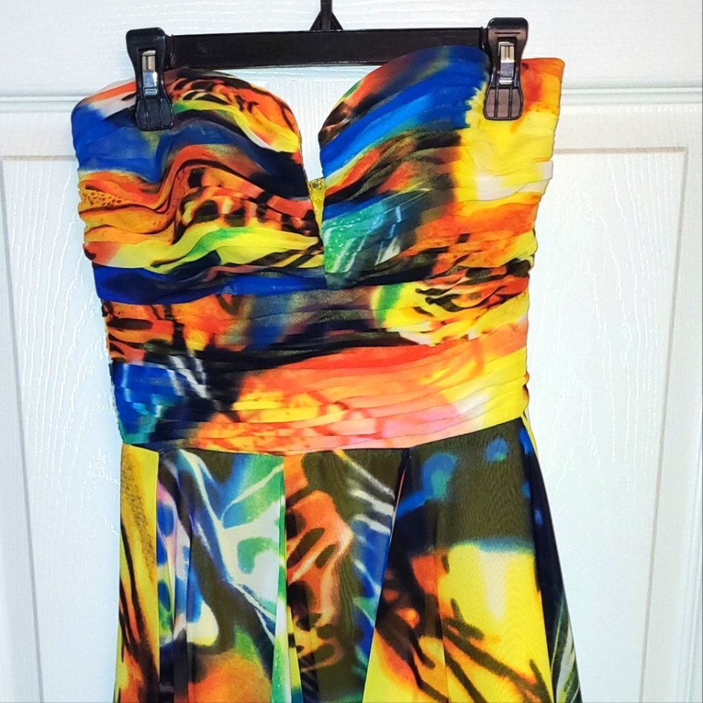Yellow printed dress